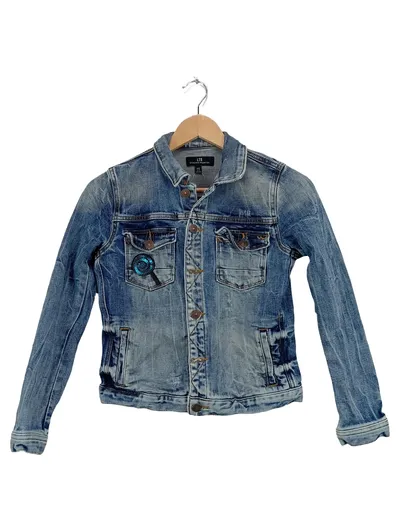 LTB Jeansjacke Kinder Gr. 152 Blau Pailletten Patch Denim