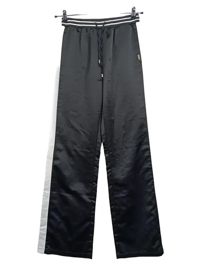Liu Jo Damen Jogginghose Trackpants Schwarz Gr. S Satin-Look Streifen