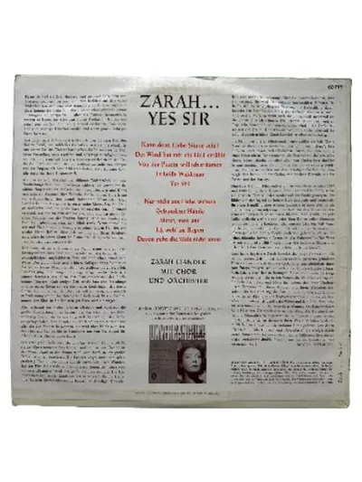 Zarah Leander - Yes Sir Vinyl LP Odeon Schlager Klassiker