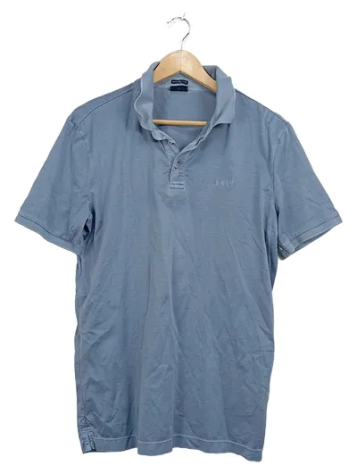 JOOP! Herren Poloshirt Gr. 46 S Blau Mercerized Cotton Kurzarm