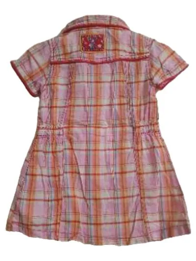 Topolino Mädchen Blusenkleid kariert rosa Gr. 86 Kurzarm