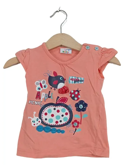 Smily Baby Mädchen T-Shirt Kurzarm Rosa Gr. 68 4-6 Monate Baumwolle