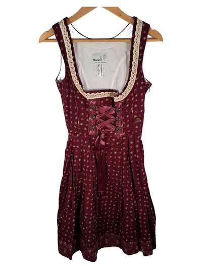 MarJo Dirndl Trachtenkleid Damen Gr. 36 Bordeaux Blumenmuster Tracht