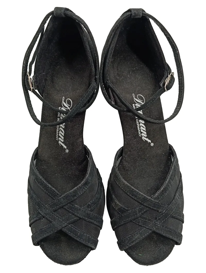 Diamant Tanzschuhe Damen Gr. 37,5 Schwarz Latein Mesh Riemchen Absatz 2