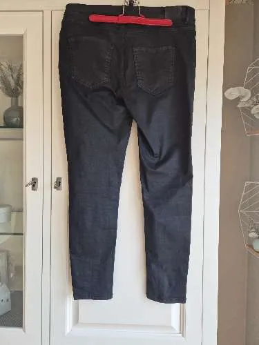 Hallhuber Damen Stoffhose Schwarz Größe 42 XL Urban Slim