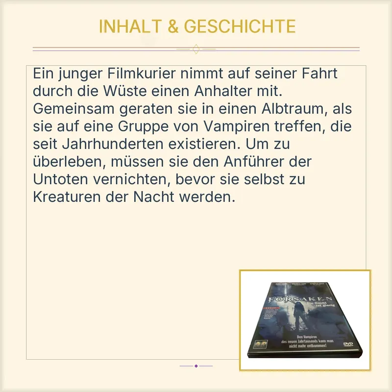 Columbia Tristar The Forsaken DVD Horror Tier Monsterfilm Kerr Smith 7