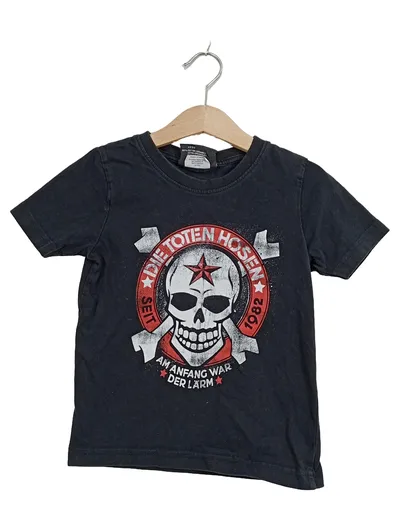 Die Toten Hosen Kinder T-Shirt Totenkopf Motiv Schwarz Gr. 104