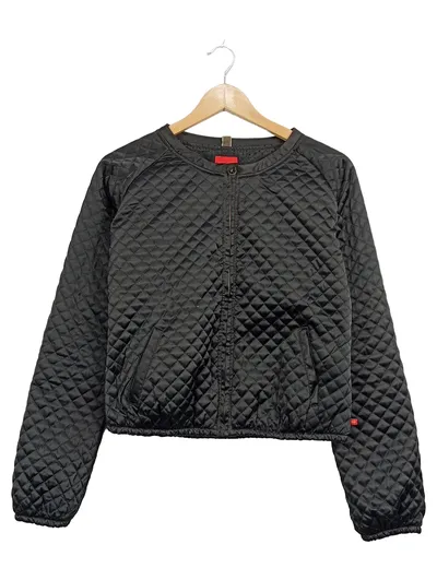Benetton Steppjacke Mädchen Gr. 170/176 Schwarz Cropped Reißverschluss