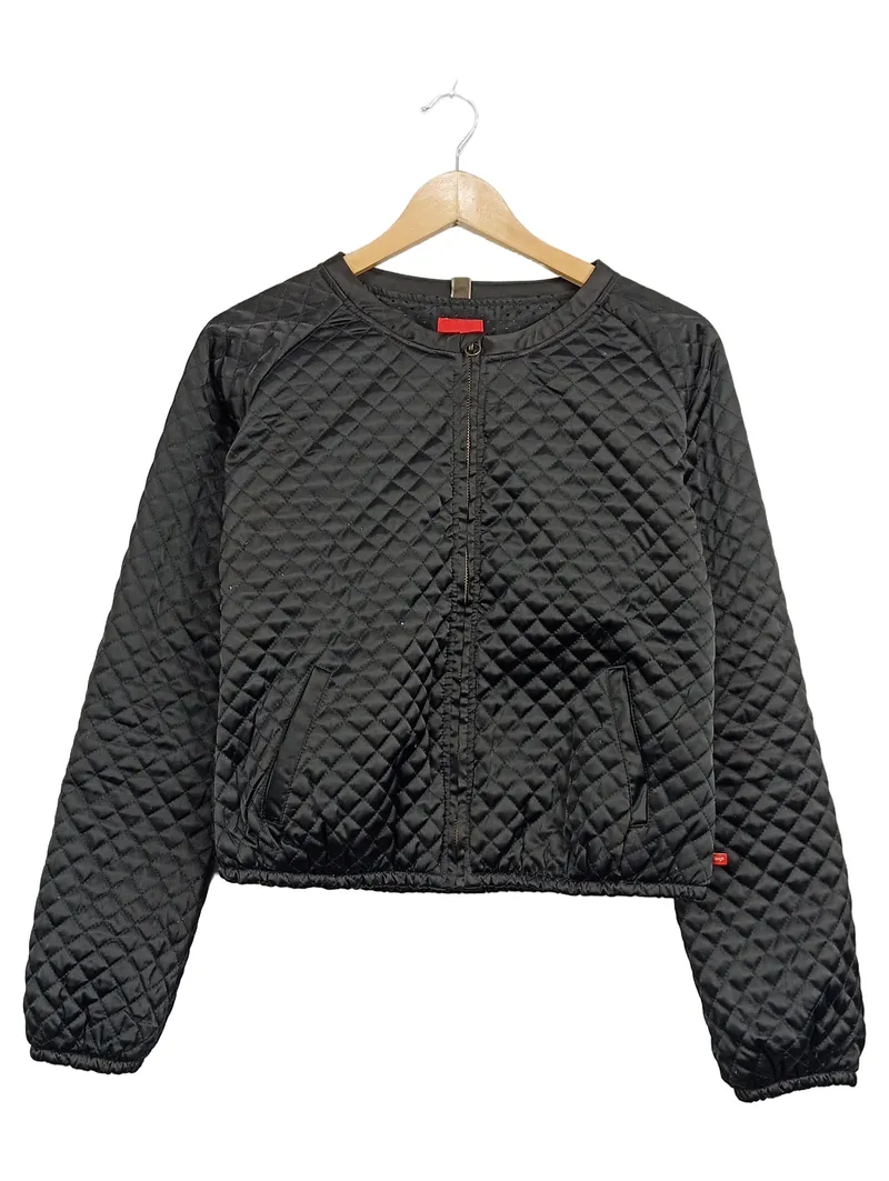 Benetton Steppjacke Mädchen Gr. 170/176 Schwarz Cropped Reißverschluss 1