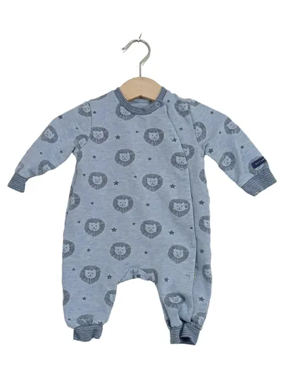 bellybutton Baby Strampler Einteiler Gr. 56 Blau Löwenmotiv Baumwolle