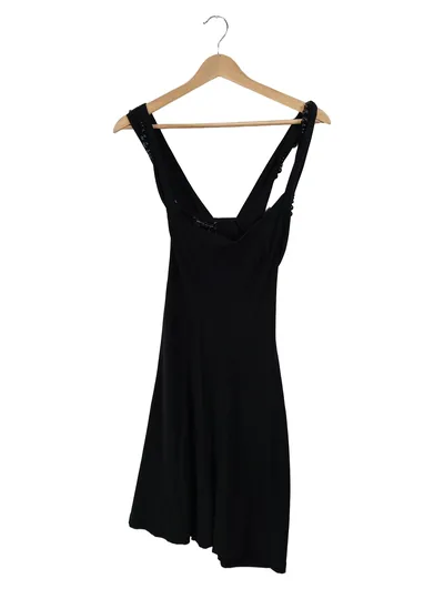 Bruuns Bazaar Cocktailkleid Damen Gr. 40 Schwarz Perlen Träger Elegant