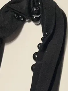 Bruuns Bazaar Cocktailkleid Damen Gr. 40 Schwarz Perlen Träger Elegant 4