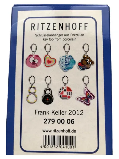 Ritzenhoff Porzellan Schlüsselanhänger Hund Tiermotiv Braun 5x9cm