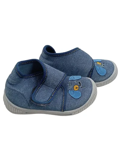 Superfit Hausschuhe Kinder Jungen Gr. 21 Blau Klettverschluss Hund