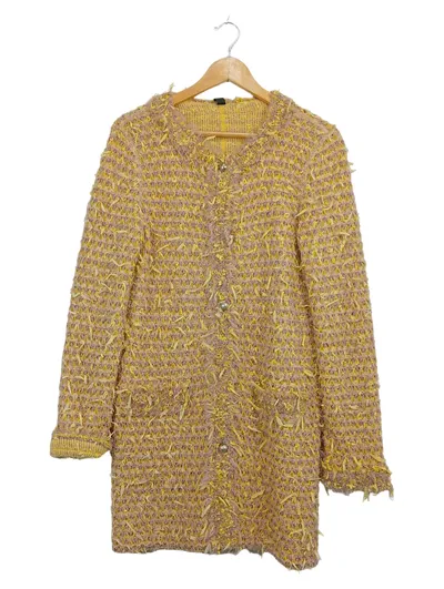 Marc Cain Strickjacke Damen Tweed Bouclé Gelb Gr. M/38 Wolle Alpaka
