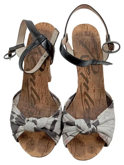 Replay Damen Sandaletten Keilabsatz Plateau Gr. 40 Blumenmuster Kork