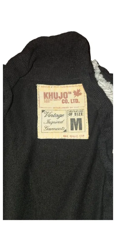 Khujo Damen Strickjacke Cardigan Vintage Schwarz Gr. M Rüschen