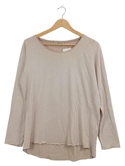 Smith & Soul Damen Langarmshirt Gr. L Beige Basic Oversized Longshirt