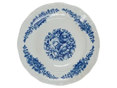 Weimar Porzellan Essteller Echt Weimar-Kobalt Blumenmuster DDR 19cm
