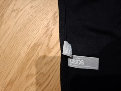 ASOS Damen Langarm Crop Top Schwarz Gr. 38 M Quadratausschnitt