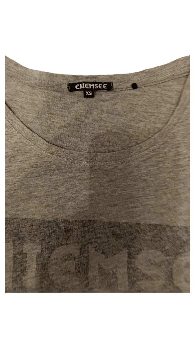 Chiemsee Damen T-Shirt Gr. XS Grau Kurzarm Casual Baumwolle 2