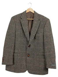 Barutti Mario Barutti Sakko Herren Gr. 50 Harris Tweed Wolle Braun Klassisch 1