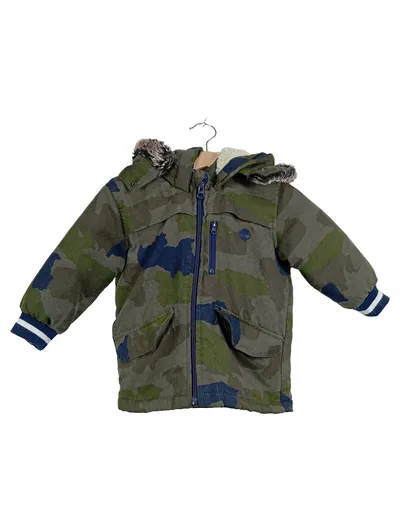Timberland Kinder Winterjacke Camouflage Gr. 81/80 Kapuze Fellbesatz