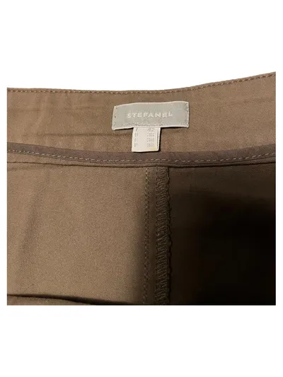 Stefanel Damen A-Linienrock Gr. 36 Beige Klassisch Baumwolle Mini