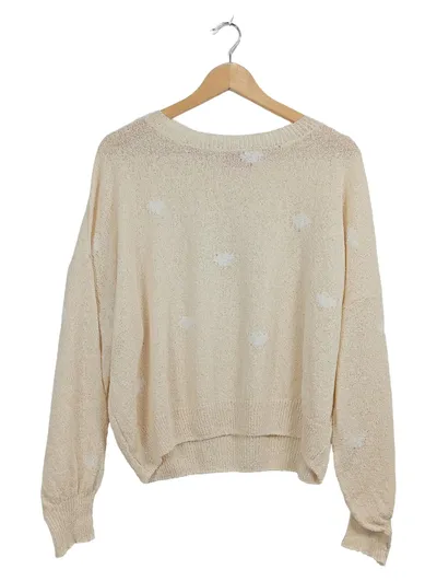 Believe Mode Damen Pullover Strick Beige Punkte Gr. S Casual