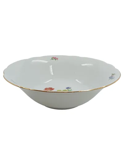 Triptis Porzellan Servierschüssel Bukett Blumenmuster Goldrand 23,5cm