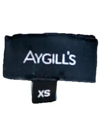 Aygill's Damen Glitzer Wickelshirt Langarm Crop Top Silber XS 2