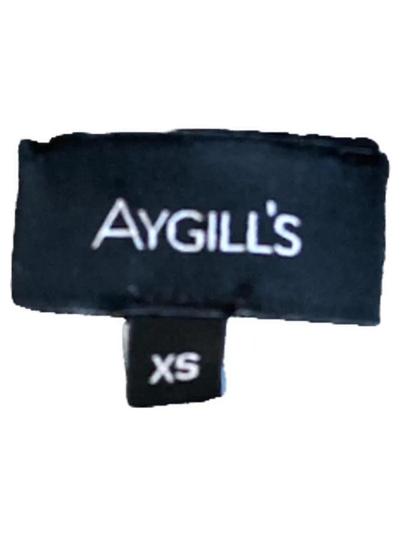 Aygill's Damen Glitzer Wickelshirt Langarm Crop Top Silber XS 2