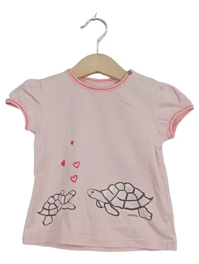 Sanetta Mädchen T-Shirt Gr. 80 Rosa Schildkröten-Motiv Kurzarm
