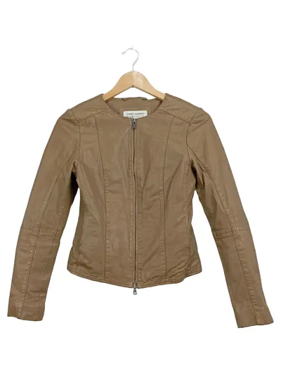 Bomboogie Damen Lederjacke Beige Gr. 36, S