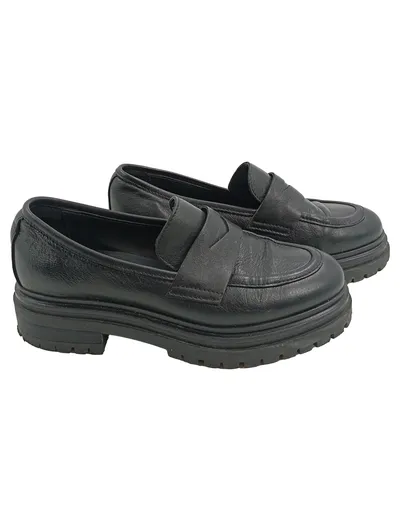Gianluca Pisati Damen Loafer Slipper Schwarz Leder Gr. 36 Chunky Sole
