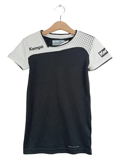 Kempa Sport T-Shirt Kinder Gr. 116/122 Schwarz Weiß Funktionsshirt