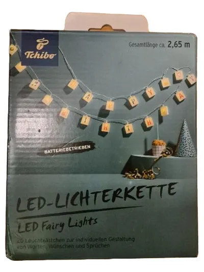 Tchibo LED Lichterkette Leuchtbuchstaben 2,65m Batterie Fairy Lights