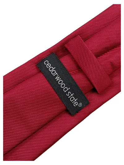 Cedar Wood State Krawatte Herren Rot Uni Klassisch Business 148cm