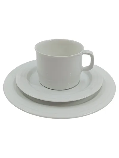 Thomas Germany Porzellan Set Tasse Untertasse Teller 3-teilig Weiß