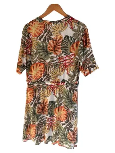Koala Bay Damen Sommerkleid Gr. M Tropisches Blumenmuster Viskose Leinen