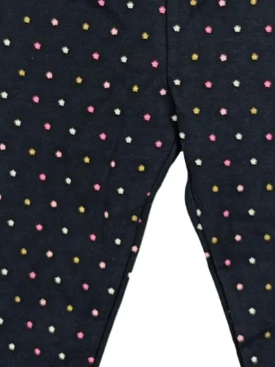 Sfera Kinder Mädchen Leggings Blümchen Schwarz Gr. 140/152 Glitzerband