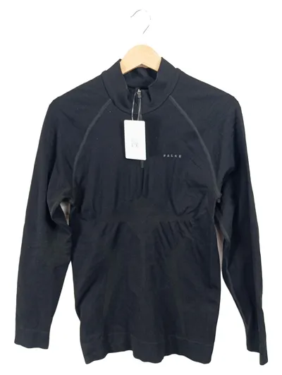 FALKE Herren Funktionsshirt Langarm Reißverschluss Schwarz Gr. L