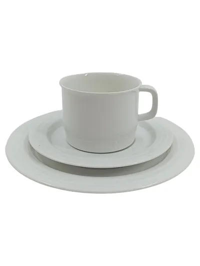 Thomas Germany Porzellan Set Tasse Untertasse Teller 3-teilig Weiß