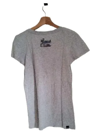 Bench. Damen T-Shirt Gr. M Grau Urban Grafik Print Baumwolle Viskose