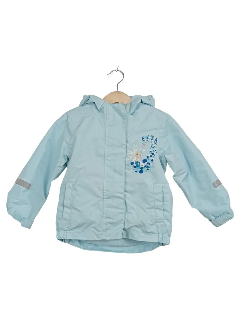 Disney Frozen Winterjacke Kinder Kapuze Reißverschluss Blau Gr. 92 1