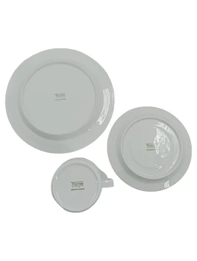 Thomas Germany Porzellan Geschirr Set Tasse Unterteller Teller Weiß 3-tlg