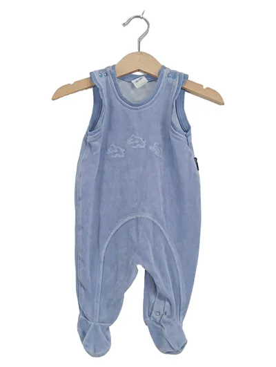 Kanz Baby Strampler Einteiler Gr. 62 Blau Nicki Elefanten