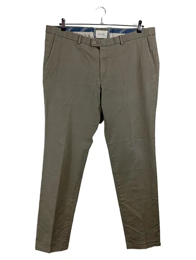 Hiltl Herren Chino Stoffhose Gr. 58 Oliv Baumwolle Casual