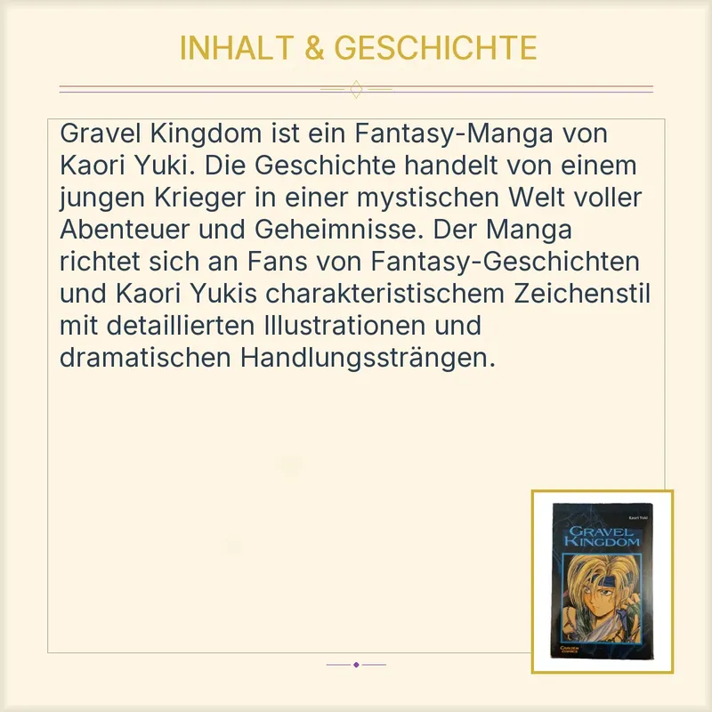 Gravel Kingdom Manga Kaori Yuki Carlsen Comics Einzelband 3