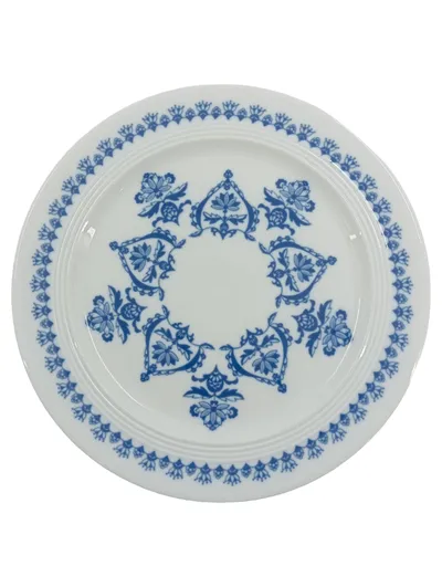 Melitta Essteller Porzellan Blumenmuster Blau Weiß Traditionell 24cm Germany
